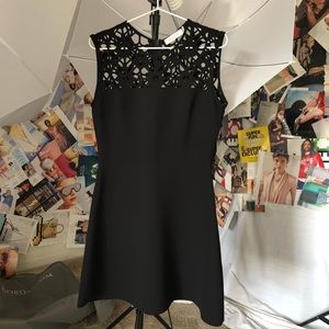Sandro black lace cut dress, size 2